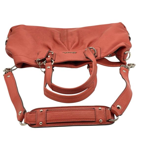 Coach Ashley Carryall Satchel F15513 Salmon/Coral Shoulder Bag - Picture 10 of 16
